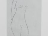 an image of a drawing of a woman standing in front of a white background