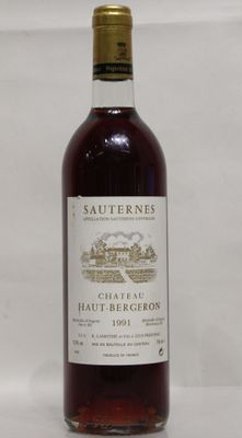1 bouteille de Sauternes, Château Haut Bergeron, 1991