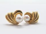 an image of a pair of pearl earrings on a white surface