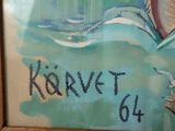a picture of a painting of a boat in the water