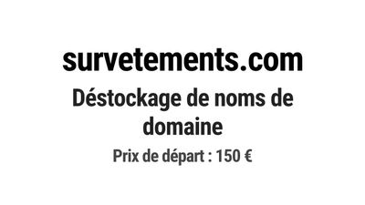 Nom de domaine survetements.com.