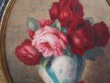 a picture of a painting of roses in a vase