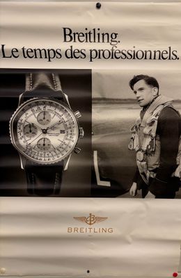 advertisement for breiter watches displayed on a wall in a store