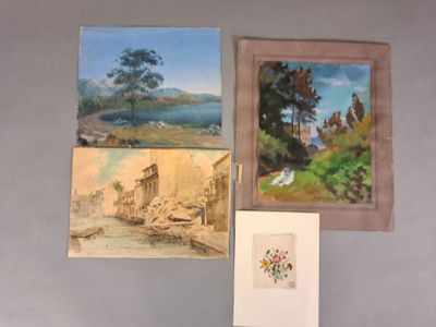 Lot de 4 estampes, XXème siècle comprenant :