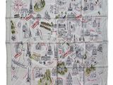 une image représentant un mouchoir sur lequel figure un plan de Paris