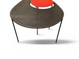 an image of a coffee table with a red top