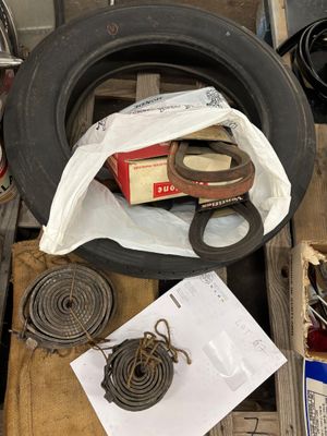 a pile of assorted items sitting on a pallet