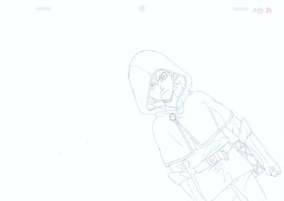drawing of a man in a space suit with a helmet and goggles