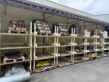 many shelves with different types of items on them