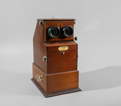 BOITE TIROIR APPAREIL STEREOSCOPIQUE VERASCOPE JULES RICHARD 1900 WW1 VITRINE