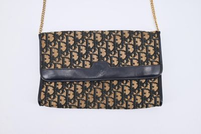 Christian DIOR - Pochette 27 cm en toile Dior Oblique beige,…