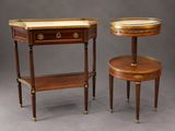 a pair of louis ii mahogany and brass mounted side tables