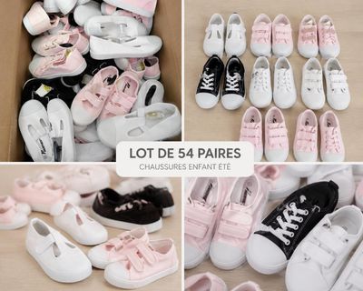 Lot de 54 paires de chaussures enfants pour cet été neuve