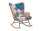 an image of a rocking chair with a patchwork design on it