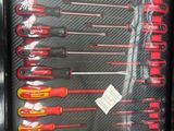 many different types of screwdrivers in this case