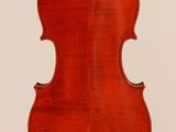an old violin with a wooden back and a long neck