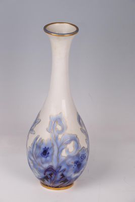 an image of a blue and white vase on a white background