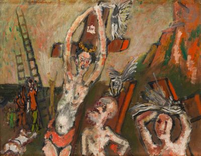 a painting of a group of nudes in a room