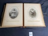 an old book with two pictures of a man and a woman