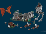 a lego star wars set with a battle scene in the background