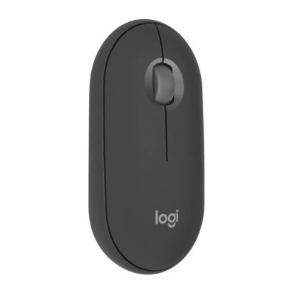 logge wireless mouse with a black button on a white background