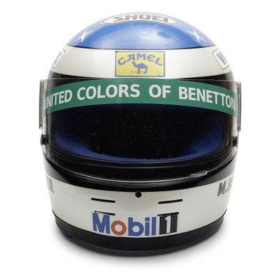 a close up of a helmet on a white background