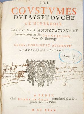 [Nivernais] [Nièvre] COQUILLE (Guy).