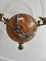 Suspension en laiton doré et vasque en marbre à trois lumièr… (photo 3)