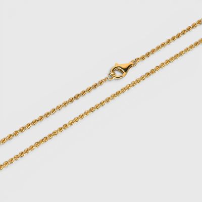 a gold plated chain with a clasp on a white background