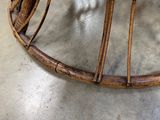 an image of a wooden table with a basket on it