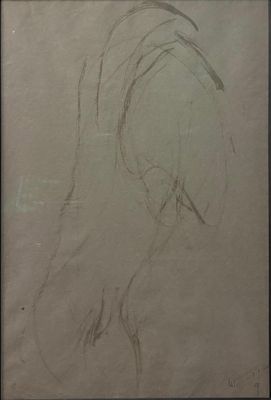 a drawing of a woman ' s head is shown in a black frame