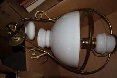 a lamp that is sitting on top of a box