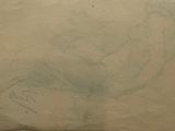 an old envelope with a drawing of a man ' s face on it