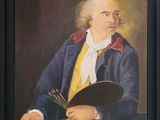 painting of a man holding a brush and a palette in his hand