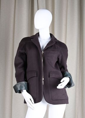 FENDI Veste en laine et cachemire marron effet de découpes s… - Photo 1