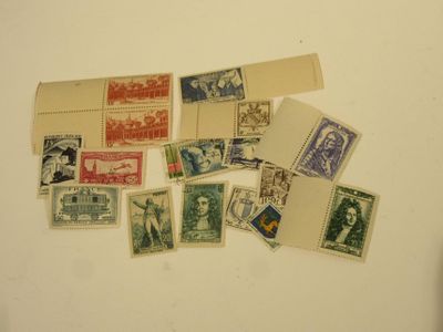 several different types of stamps on a white surface