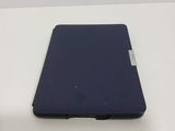 a blue case sitting on top of a white table