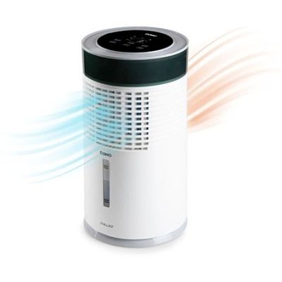 an air purifier with a blue light coming out of it