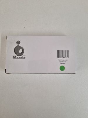 a white box with a green sticker on it