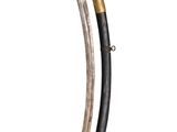 a close up of two swords on a white background