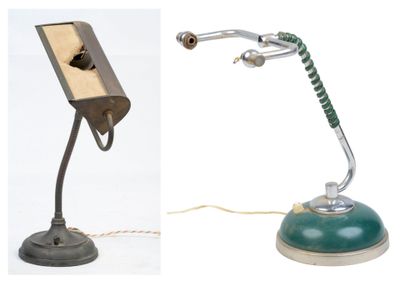 deux photos d'une lampe de bureau munie d'un cordon d'alimentation