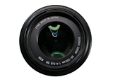 a close up of a camera lens on a white background