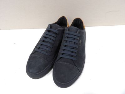 baskets en daim bleu pour homme, avec lacets et semelles en caoutchouc