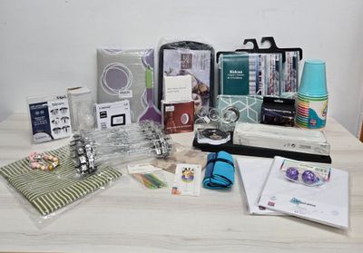 a table with a lot of items on it