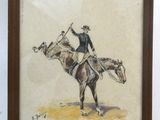 peinture d'un homme à cheval avec un lasset à la main