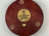 an image of a wooden plate with a label on it