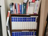 une étagère avec beaucoup de livres sur le dessus