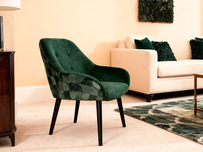 Lot DE 4 Fauteuils 65x56x80cm Vert Jacquard