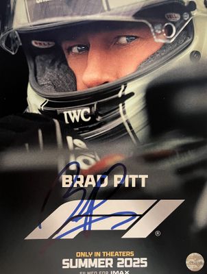 Affiche dédicacée par Brad Pitt pour l'Indy Cup 2012