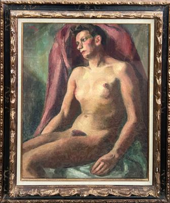 une image représentant un tableau sur lequel figure un homme nu assis sur une chaise